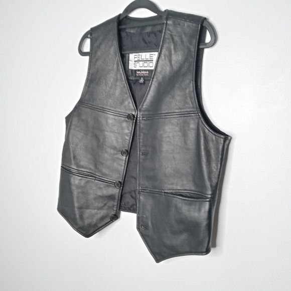 Wilsons leather black vest size small - Picture 2 of 6